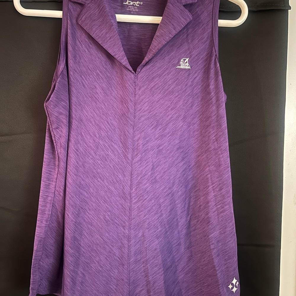 Jofit Purple Notched Collar Tank Top